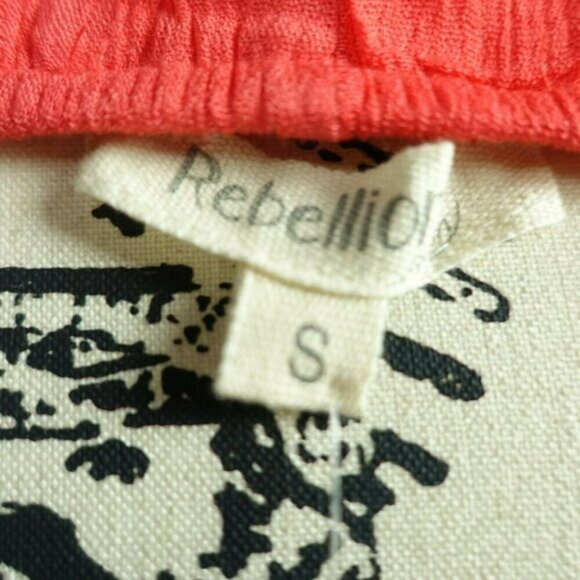 Rebellion Again Coral Boho Embroidered floral cold shoulder‎ shift dress Small - Picture 6 of 9